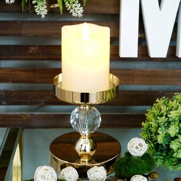 Подсвечник Glamour Lantern Chrome Gold кристалл