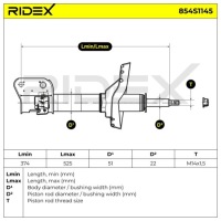 фото thumb №11, Амортизатор ridex 854s1145 розпірка підвіски перед ліва do subaru
