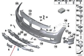 фото thumb №10, Bmw 3 f30 нижня захист бампера передньої 51117263478 7263478 2014