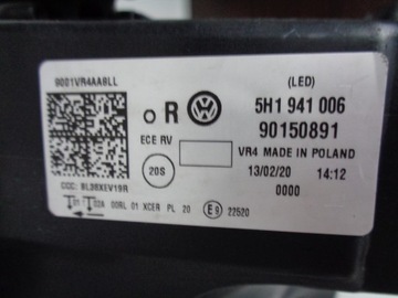 фото thumb №10, Лампа правая фара vw golf viii 8 5h 5h0 20- led