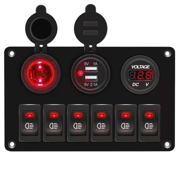 РАСПРЕДЕЛИТЕЛЬНЫЙ ЩИТ ДЛЯ ЛОДКИ С USB КРАСНЫЙ - 06022