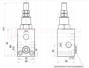 ГИДРАВЛИЧЕСКИЙ ПЕРЕПУСКНОЙ КЛАПАН VMP 90L 50-250бар