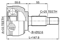 фото thumb №3, Шарнір піввісь зовнішній renault duster 2011- febest