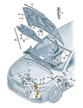 фото thumb №1, Замок капота перед з переключателем audi q3 aso