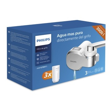 Фильтр для водопроводной воды PHILIPS AWP3705P3 с дисплеем и тремя фильтрами