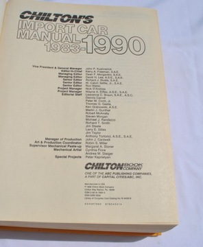 ИМПОРТНЫЙ АВТОМОБИЛЬ CHILTON 1983 - 1990 г.в. ремонт