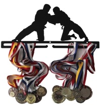 Твердый металлический держатель медали для детей JUDO JU-JITSU ZAPASY белый