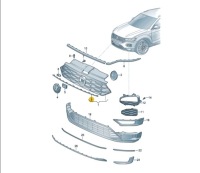 Накладка  хром решётка vw t-roc '17- 2ga853459 новая оригинал. в Украине, фото thumb