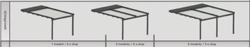 Pergola tarasowa ogrodowa przyścienna 400x250