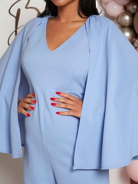 SHEIN синий элегантный комбинезон с накидкой XL