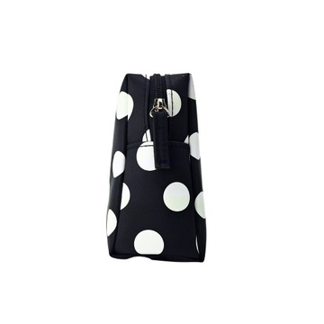 Kosmetyczka Damska Podróżna Na Kosmetyki Czarna w Kropy Organizer Noble