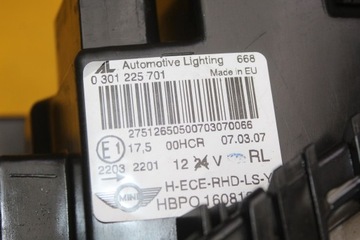 фото thumb №10, Лампа фара левый перед mini one r56 r55 0301225701 англичанин