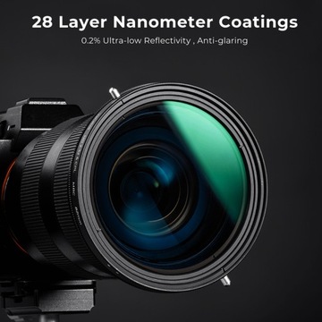 Фильтр 58 мм поляризационный + серый регулируемый ND2-32 Nano X K&F CPL ND2-ND32