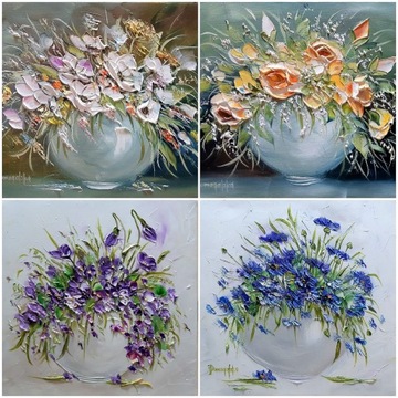 ИОАННА ДОМАГАЛЬСКАЯ КАРТИНА УГЛОВЫЕ ЦВЕТЫ 25X30