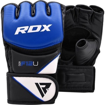 RDX Rękawice do MMA grapplingowe GGRF-12 Niebieskie M