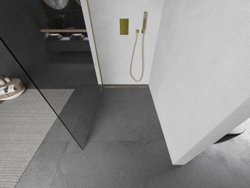 MEXEN KIOTO ŚCIANKA PRYSZNICOWA WALK-IN 90 x 200 CM ZŁOTA szkło 8 mm