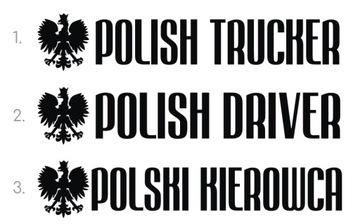 Наклейка на грузовик «ПОЛЬСКИЙ ВОДИТЕЛЬ ГРУЗОВИКА» Orzełek Polska *ЦВЕТА *УЗОРЫ *42см