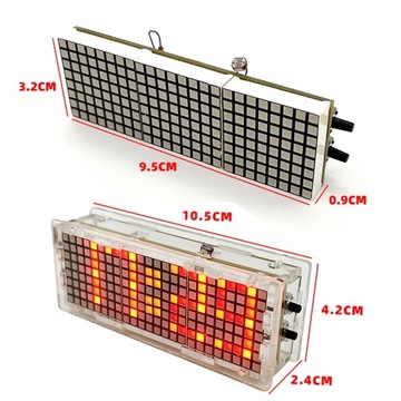 Zegar MATRIX BLUE matryca 8x24 alarm, temp, DIY KIT