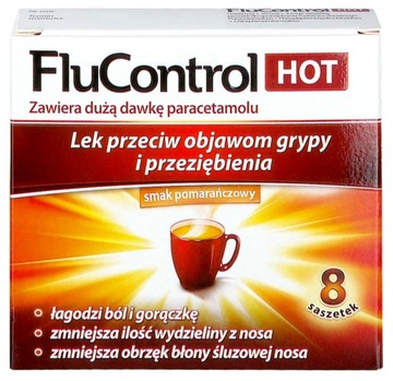 Flucontrol Hot (1000 mg + 10 mg + 4 mg)/ 5,5 g, 8 saszetek, Aflofarm