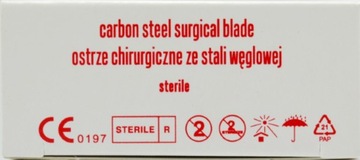 OSTRZA CHIRURGICZNE SKALPEL NOŻYKI 100 szt - NR 20