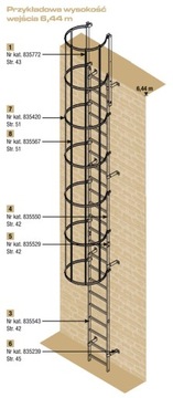 Аварийная лестница сталь оцинкованная DIN14094-1, 4,76 м