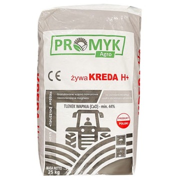 NAWÓZ ŻYWA KREDA H+ WAPNO GRANULOWANE z węglem organicznym 25kg