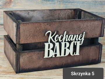 KOSZ SKRZYNECZKA PREZENT DLA DZIADKÓW DZIEŃ BABCI DZIEŃ DZIADKA NAPISY WZOR