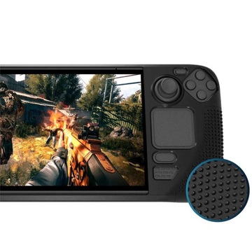 Резиновый бронекорпус PGTECH для консоли Steam Deck + стекло 9H