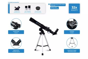 Новый комплект телескопа Opticon Finder 40F400AZ + DVD + ШТАТИВ + ЛУННЫЙ ФИЛЬТР