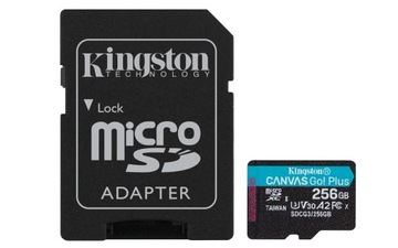 Карта памяти Kingston microSD Canvas Go! Плюс 256 ГБ UHS-I класса 10 + адаптер