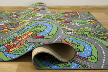 DYWAN DLA DZIECKA MIASTO DROGA ULICZKI ULICE PLAC BUDOWY O-RALLY 150x200 cm