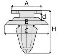 фото thumb №4, Mitsubishi colt lancer кліпса штифт оббивка
