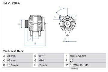 фото thumb №2, Генератор 12v bosch 0986038180 054903015c