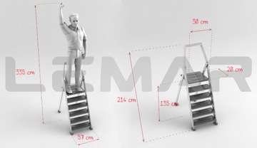 Лестницы, 6-ступенчатая алюминиевая лестница ALTREX