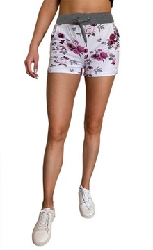 SZORTY bawełna krótkie SPODENKI FLOWERS 311K 36 S