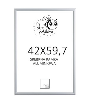 SREBRNA RAMA ALUMINIOWA 59,4x42 PLAKAT 42x59,4 A2