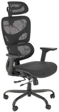 Fotel gamingowy ERGONOMICZNY GOTARD czarny siatkowy multiblock Halmar