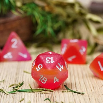 KOSTKI RPG PRIDE LGBTQ LESBIJKA ZESTAW 7 EPOKSYDOWYCH KOŚCI