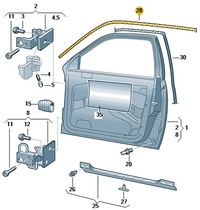 фото thumb №2, Прокладка дверь перед правая skoda octavia i hb