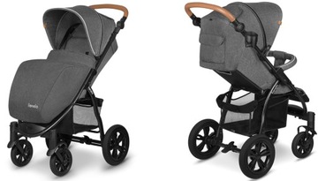 WÓZEK SPACEROWY LIONELO ANNET TOUR FOLIA UCHWYT STONE CARAMEL