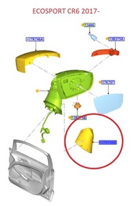 фото thumb №8, Ліва корпус дзеркало зовнішнього ecosport 2017-