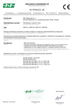 ПОТОЛОЧНЫЙ СВЧ-ДАТЧИК ДВИЖЕНИЯ DRM-08 F&F