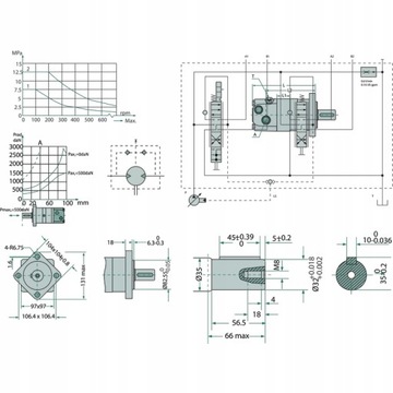 Гидромотор GRANIT BMS 125-E4 BD D=32мм 1/2