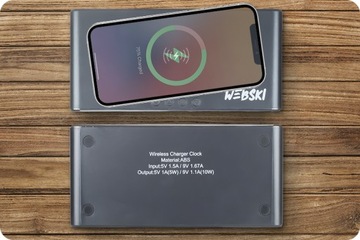 Индуктивное зарядное устройство ЗАРЯДНАЯ СТАНЦИЯ для телефона с будильником и термометром