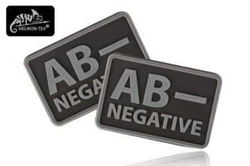 Naszywka Emblemat GRUPA KRWI AB- 2szt. PVC czarny