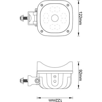 Halogen lampa robocza kwadrat 40W 3500lm z kamerą