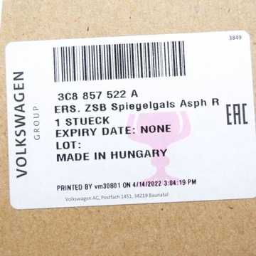 фото thumb №7, New vw eos 1f7 передній правий mirror glass heated 3c8857522a оригінал