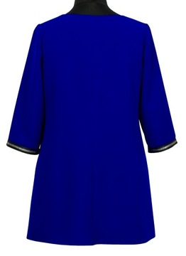 Bluzka damska tunika luźna chabrowa plus size 56
