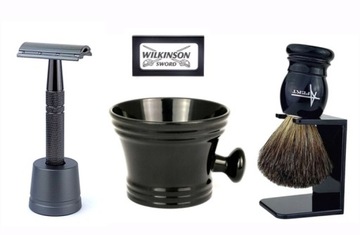 ЩЕТКА ДЛЯ БРИТЬЯ BADger ЛЕЗВИЕ ДЛЯ БРИТЬЯ ТИГЛЬ ДЛЯ БРИТЬЯ МЫЛА