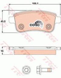 фото thumb №3, Тормозные диски i тормозные колодки задняя trw renault megane fluence